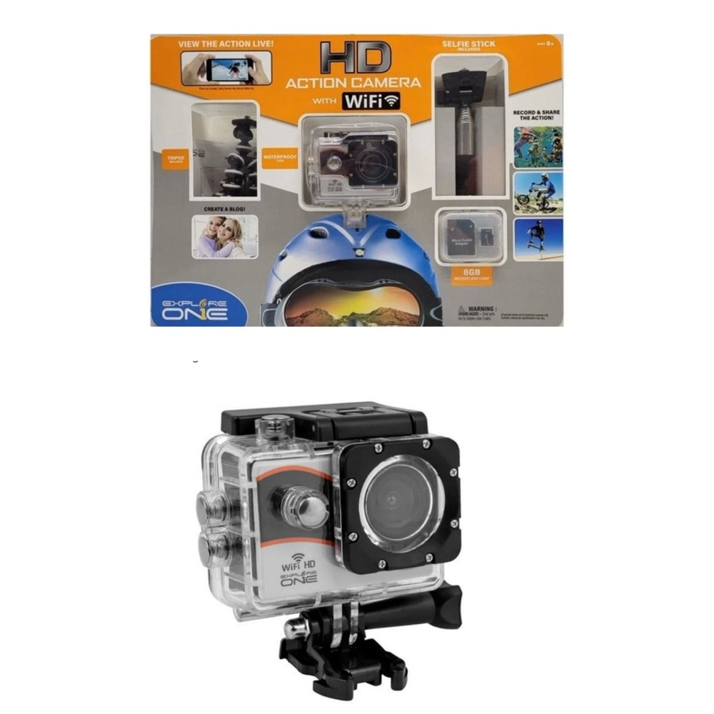 NEW-Explore One HD Action Camera with Wi-fi / Accessories Included!